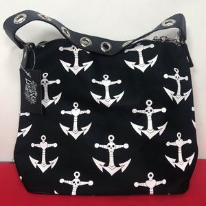 Lux DeVille Anchor Skull Canvas Bag NWT Rockabilly